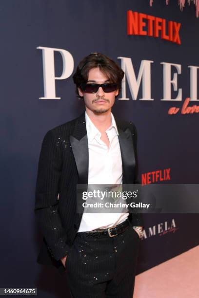 Dylan Jagger Lee attends Netflix's 'Pamela, a love story' Los Angeles Premiere at Netflix Tudum Theater on January 30, 2023 in Los Angeles,...