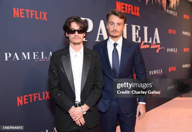 Dylan Jagger Lee and Brandon Thomas Lee attend Netflix's 'Pamela, a love story' Los Angeles Premiere at Netflix Tudum Theater on January 30, 2023 in...