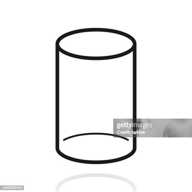 cylinder. icon with reflection on white background - engine wireframe stock illustrations