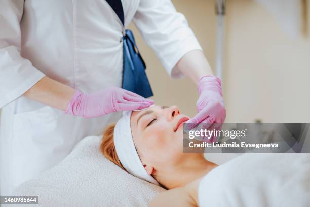 cosmetology cabinet. skincare concept. - aesthetic medicine stock pictures, royalty-free photos & images