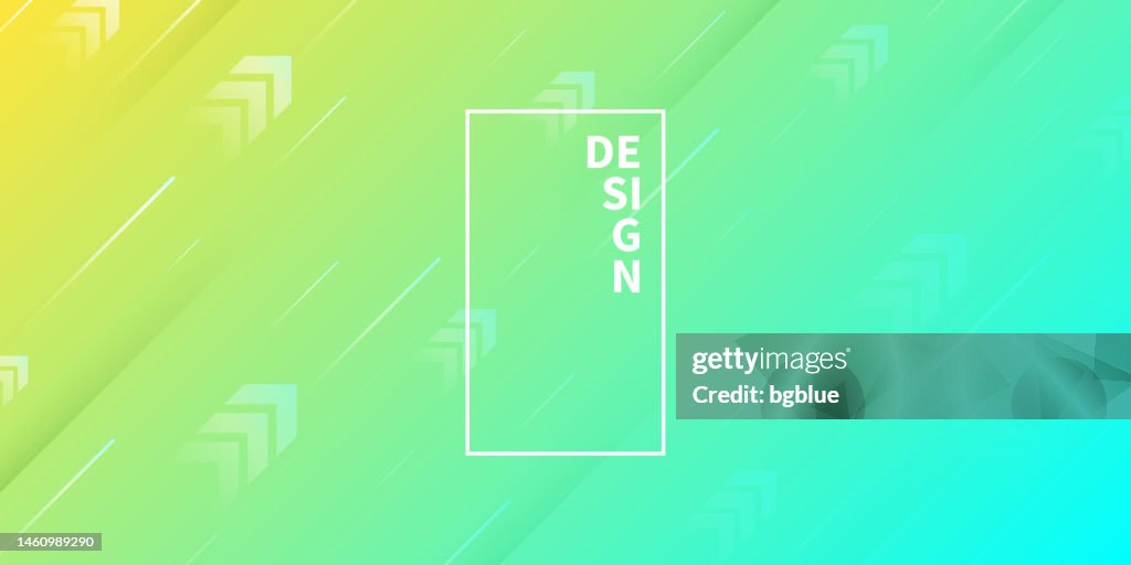 Abstract Design With Rising Arrows And Green Gradient Trendy Background ...