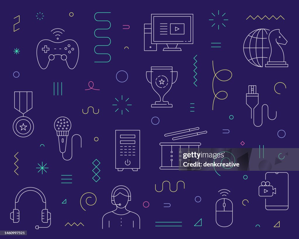 Editable Thin Line Icons for Esports & Gaming