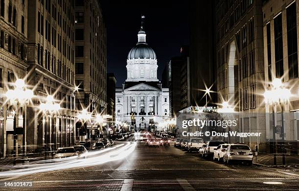 view of indiana state house - indiana statehouse stock pictures, royalty-free photos & images