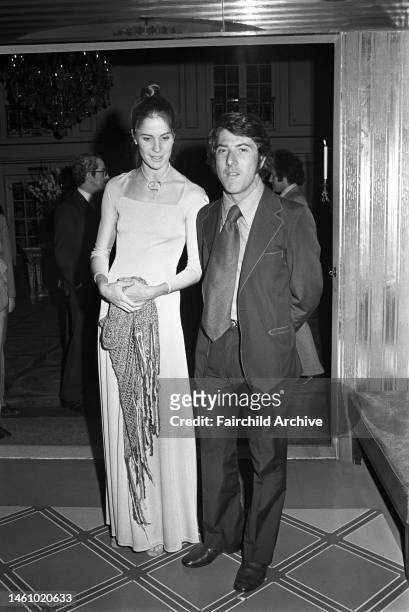 American actor Dustin Hoffman and his wife Anne Byrne attending the Duchin's party for singer Paul Anka