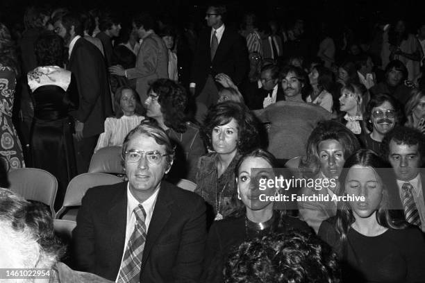 Actor Gregory Peck with wife Veronique at a concert fundraiser for Democratic candidate George McGovern