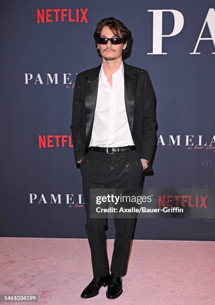 Dylan Jagger Lee attends the Premiere of Netflix's "Pamela, a love story" at TUDUM Theater on January 30, 2023 in Hollywood, California.