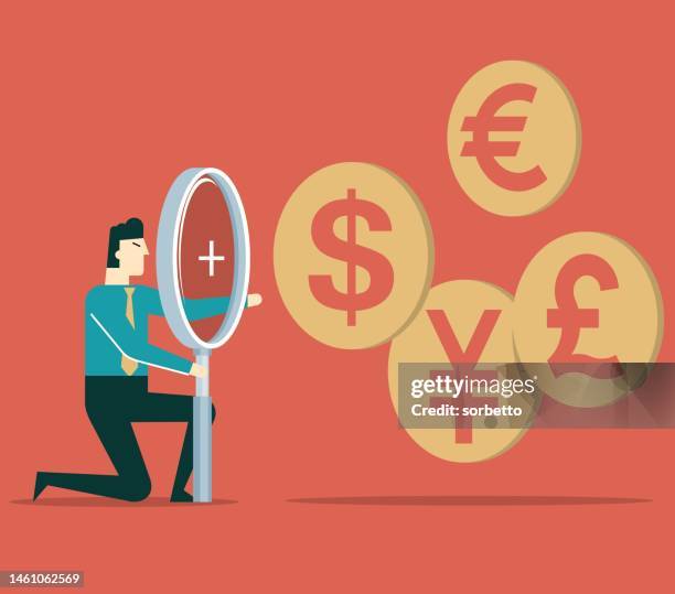 analysis - currency - digital banking experience stock illustrations