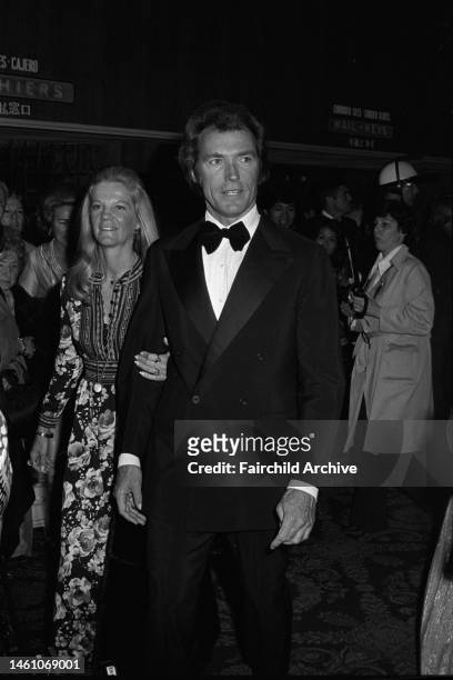 Actor Clint Eastwood with wife Maggie Johnson attending a tribute to filmmaker John Ford