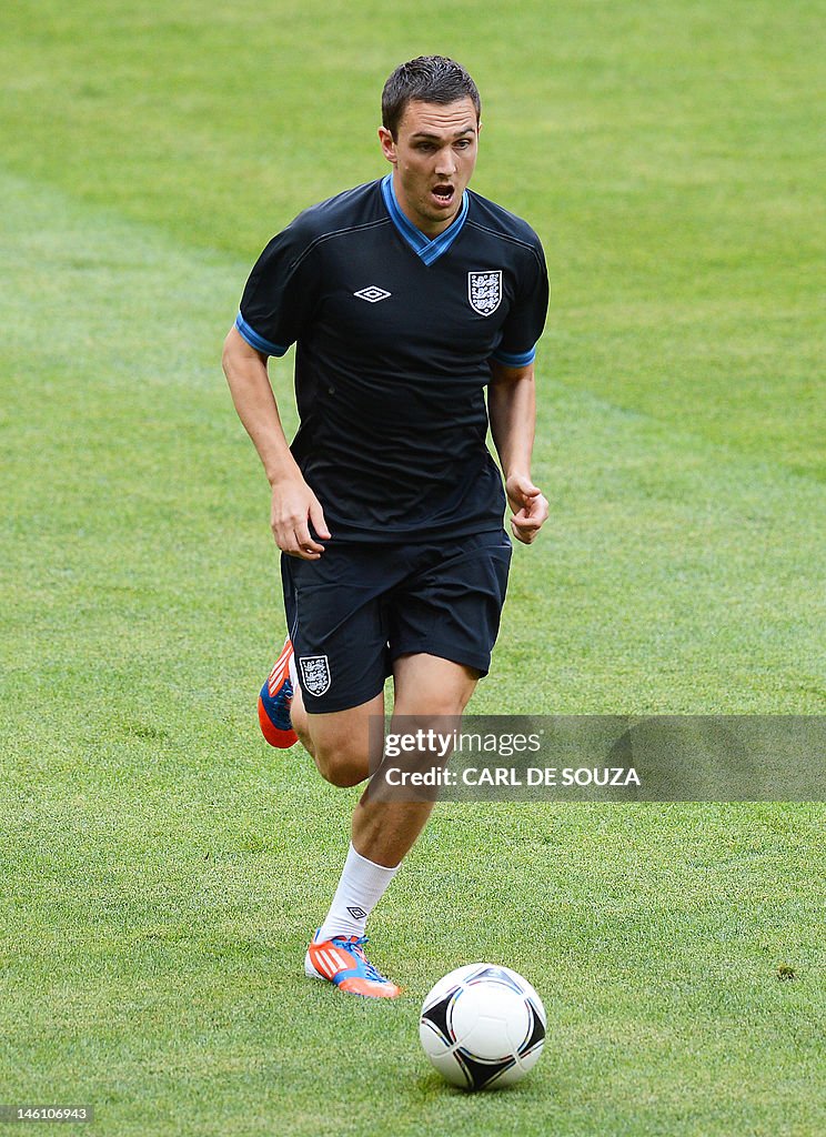 English midfielder Stewart Downing is pi