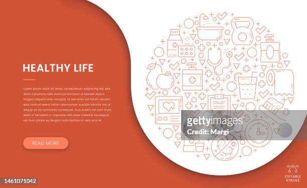 healthy life webbanner konzept mit icon-muster - aromatherapy stock-grafiken, -clipart, -cartoons und -symbole