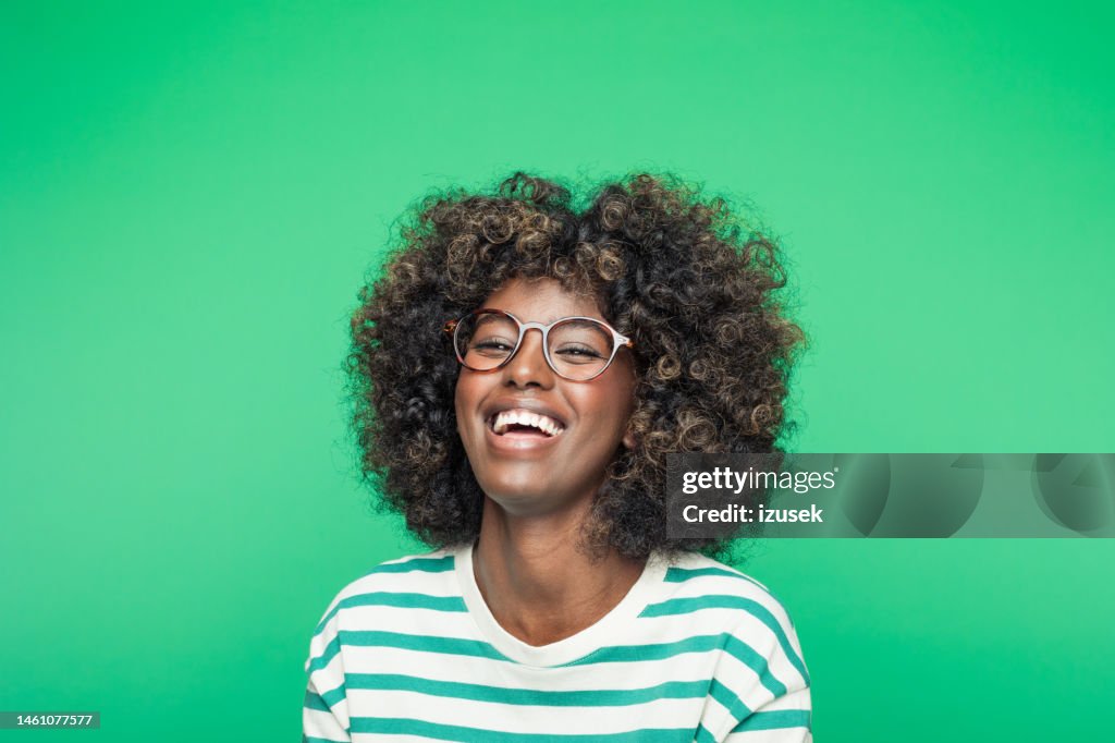 Spring portrait of excited young woman