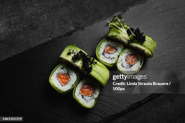 high angle view of vegetables on table,jelgava,latvia - comida-japonesa imagens e fotografias de stock