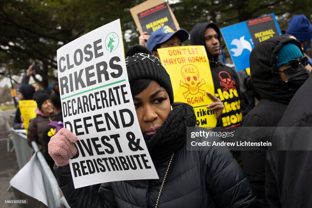 Rikers Inmate Riots Criminal justice activists, joined by family members of prisoners who ...