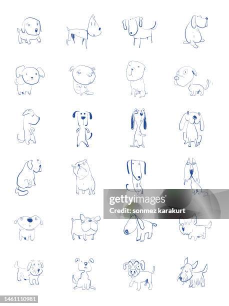 illustrazioni stock, clip art, cartoni animati e icone di tendenza di simpatici cani dei cartoni animati - pembroke welsh corgi puppy