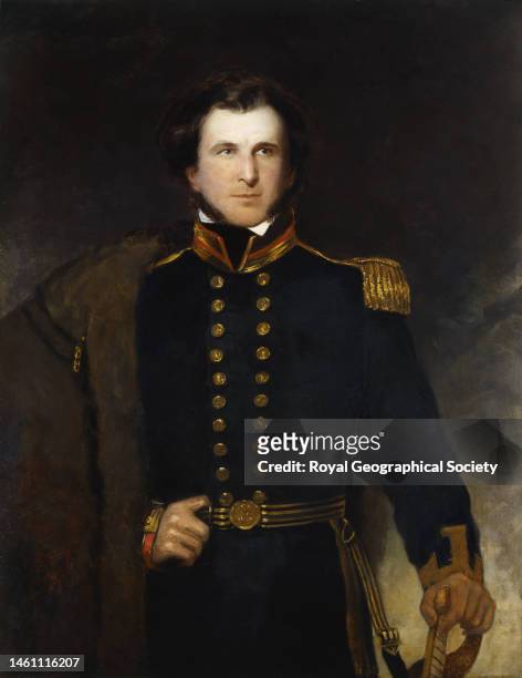 Portrait in oils of polar explorer James Clark Ross on his return from Boothia Felix, 1833. This painting was presented to the Society by Dr F. H. H....
