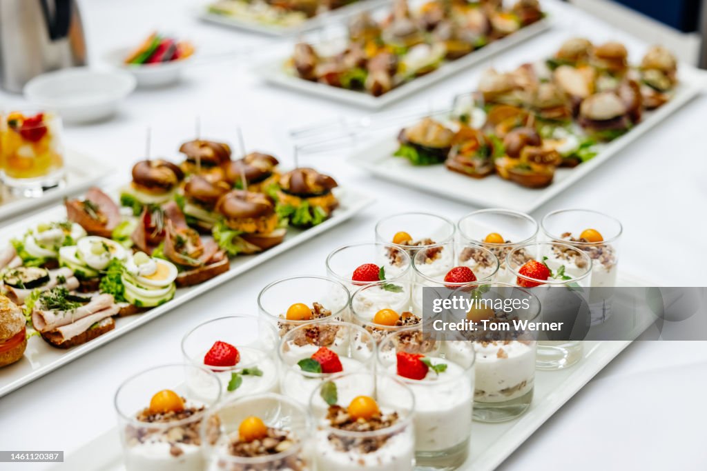 Spread Of Food And Drink At Business Conference