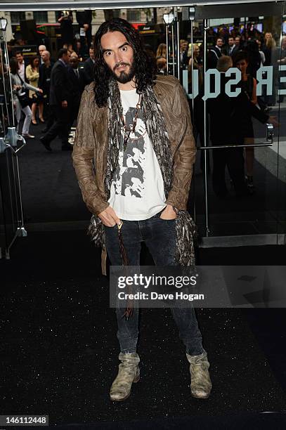 Russell Brand attends the European premiere of Rock Of Ages at The Odeon Leicester Square on June 10, 2012 in London, England.