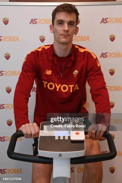 Roma new signing Diego Llorente during the medical test on January 31, 2023 in Rome, Italy.