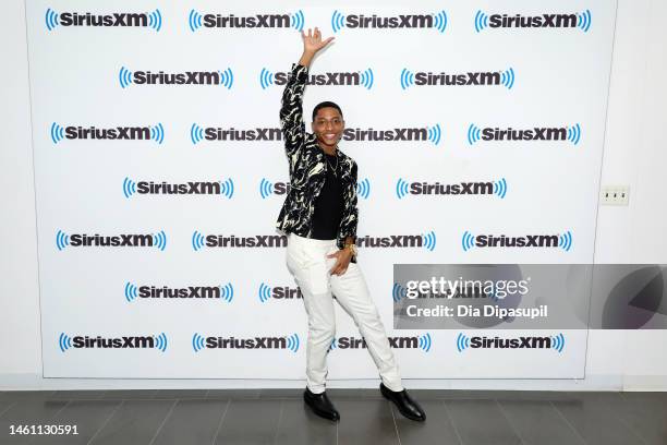 Myles Frost visits SiriusXM Studios on January 31, 2023 in New York City.