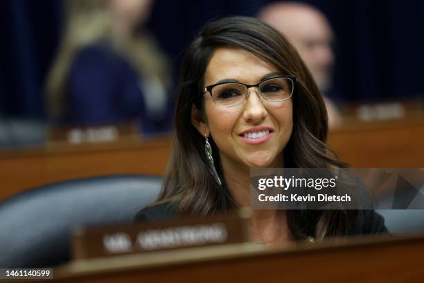 Rep. Lauren Boebert participates in a meeting of the House Oversight and Reform Committee in the Rayburn House Office Building on January 31, 2023 in...