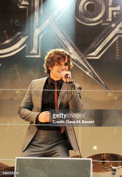 Actor Diego Boneta performs at the European Premiere of 'Rock Of Ages' at Odeon Leicester Square on June 10, 2012 in London, England.
