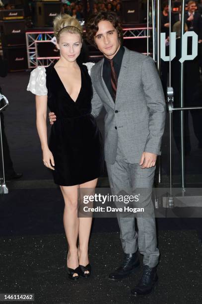 Julianne Hough and Diego Boneta attend the European premiere of Rock Of Ages at The Odeon Leicester Square on June 10, 2012 in London, England.