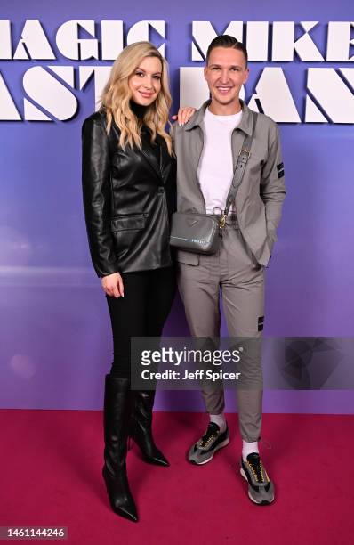 Victoria Brown and Chris Kowalski attend a special screening of "Magic Mike's Last Dance" at Picturehouse Central on January 31, 2023 in London,...