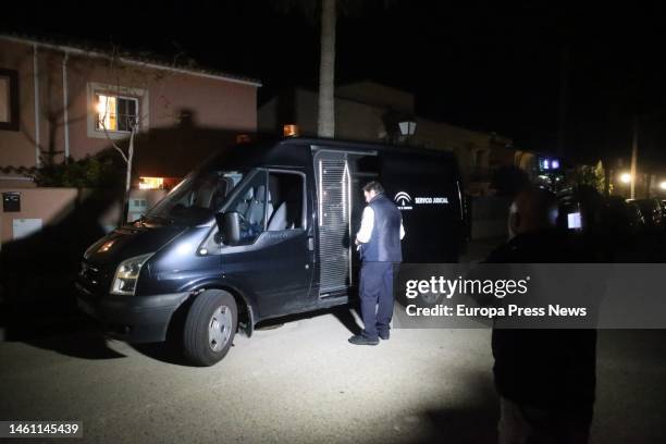 Van parked in front of the house where the bodies of a man and a woman shot dead were found on January 31, 2023 in La Linea . This afternoon, the...