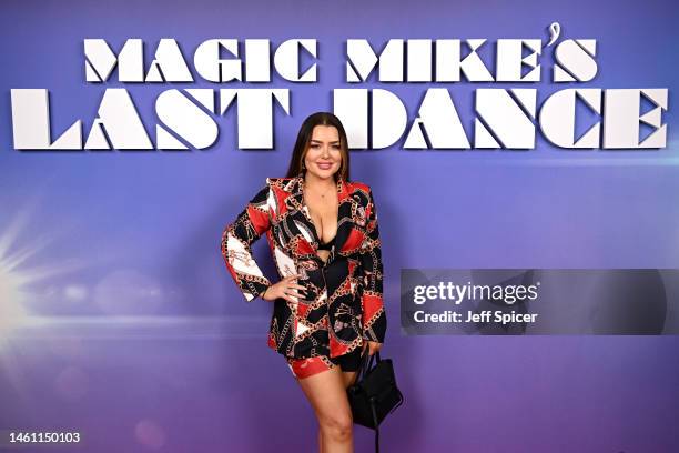 Amy Christophers attends a special screening of "Magic Mike's Last Dance" at Picturehouse Central on January 31, 2023 in London, England. The film is...