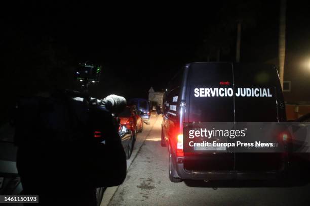 Detail of the van transporting the bodies of a man and a woman shot dead on January 31, 2023 in La Linea . This afternoon, the bodies of a man and a...