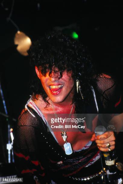 Stephen Pearcy of the band Ratt preforms in concert at the Ripley Music Hall June 1, 1984 in Philadelphia, Pennsylvania