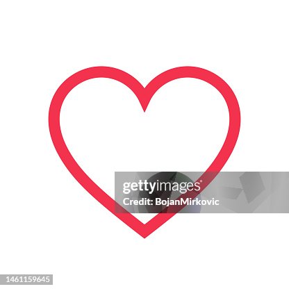 Icono de línea roja del corazón. Vector Icono de línea roja del corazón. Vector