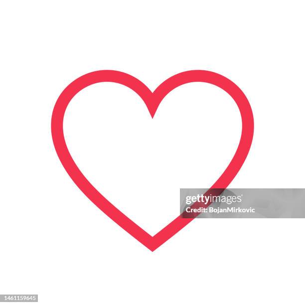 stockillustraties, clipart, cartoons en iconen met red heart line icon. vector - cardiovascular