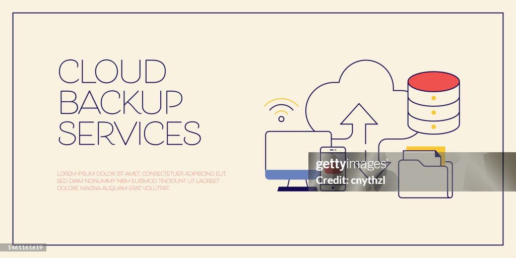 Cloud File Backup Cloud Backup Services Related Conceptual Vector Illustration Data Cloud ...