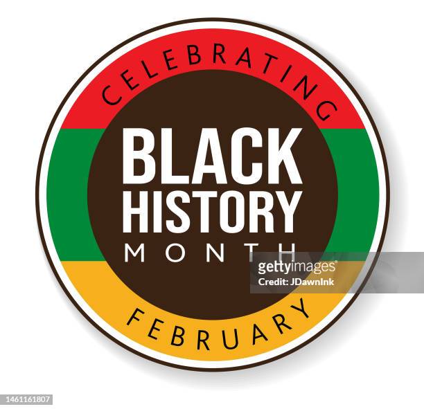 ilustrações de stock, clip art, desenhos animados e ícones de black history month february concept badge or label design with text on white background - mês da história negra