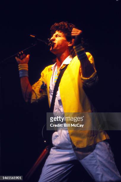 Kevin Cronin of the band REO Speedwagon performs in concert at The Spectrum February 12, 1985 in Philadelphia, Pennsylvania