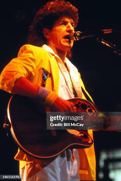 Kevin Cronin of the band REO Speedwagon performs in concert at The Spectrum February 12, 1985 in Philadelphia, Pennsylvania