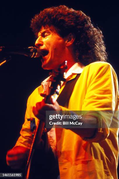 Kevin Cronin of the band REO Speedwagon performs in concert at The Spectrum February 12, 1985 in Philadelphia, Pennsylvania