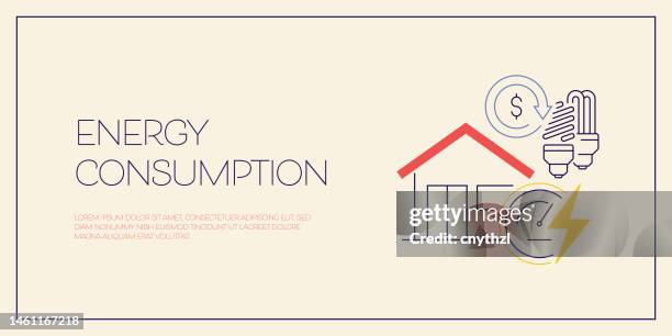 bildbanksillustrationer, clip art samt tecknat material och ikoner med energy consumption related design with line icons. electricity, expense, efficiency, energy bill. - cable bill