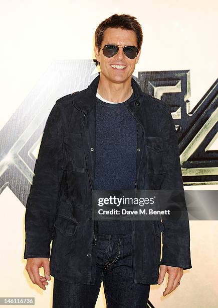 Actor Tom Cruise attends the European Premiere of 'Rock Of Ages' at Odeon Leicester Square on June 10, 2012 in London, England.