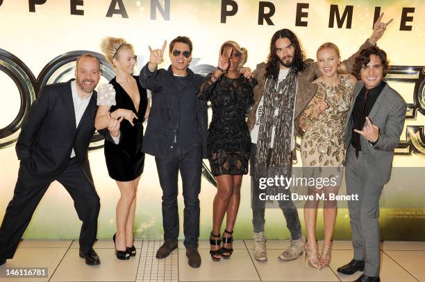 Actors Paul Giamatti, Julianne Hough, Tom Cruise, Mary J Blige, Russell Brand, Malin Akerman and Diego Boneta attend the European Premiere of 'Rock...