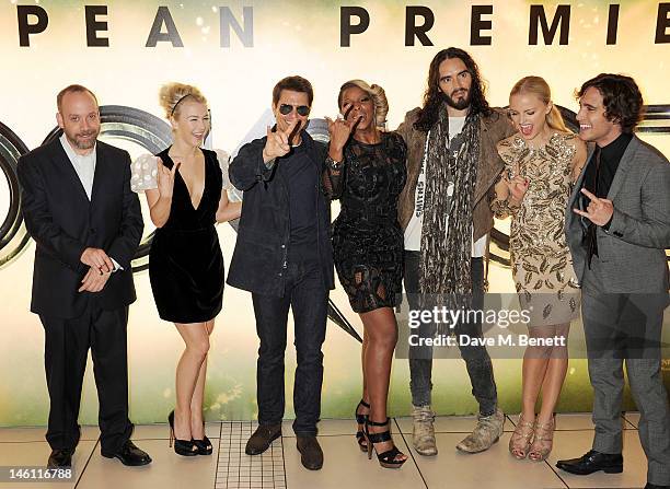 Actors Paul Giamatti, Julianne Hough, Tom Cruise, Mary J Blige, Russell Brand, Malin Akerman and Diego Boneta attend the European Premiere of 'Rock...