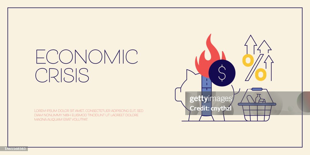 Economic Crisis Related Vector Conceptual Illustration Recession Crisis ...