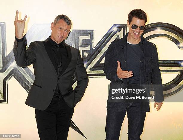 Director Adam Shankman and actor Tom Cruise attend the European Premiere of 'Rock Of Ages' at Odeon Leicester Square on June 10, 2012 in London,...