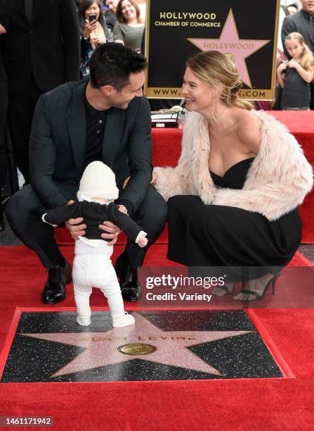 Adam Levine, Behati Prinsloo and Dusty Rose Levine