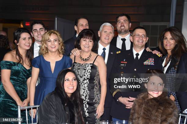 Audrey Pence, Michael Pence, Charlotte Pence, Karen Pence, Vice President-elect Mike Pence, Marcus Luttrell