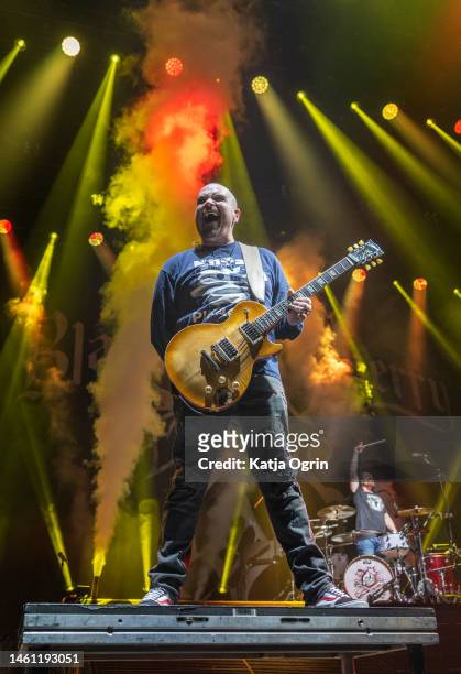 Chris Robertson of Black Stone Cherry performs at Resorts World Arena on January 31, 2023 in Birmingham, England.