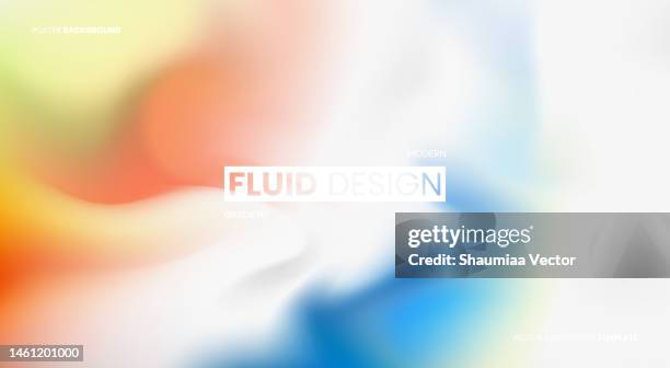 abstract blurred gradient fluid vector background design wallpaper template with dynamic color, waves, and blend. futuristic modern backdrop design for business, presentation, ads, banner - soft focus stock illustrations