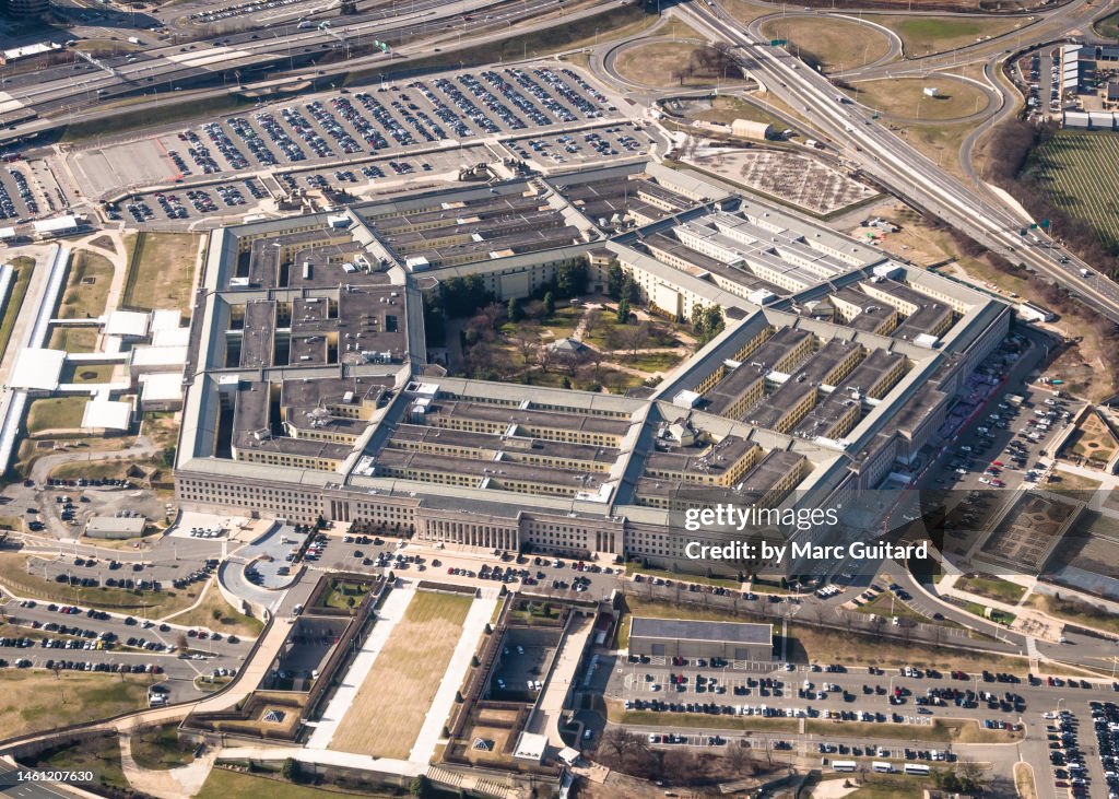 Aerial view of the Pentagon, Arlington, Virginia, USA