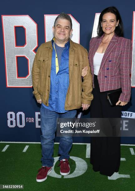 Patton Oswalt and Meredith Salenger attend the Los Angeles premiere screening of Paramount Pictures' "80 for Brady" at Regency Village Theatre on...
